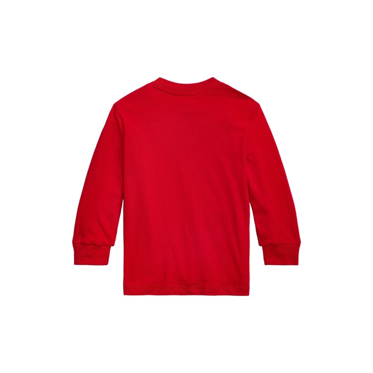 RALPH LAUREN T-shirt manica lunga rossa neonato