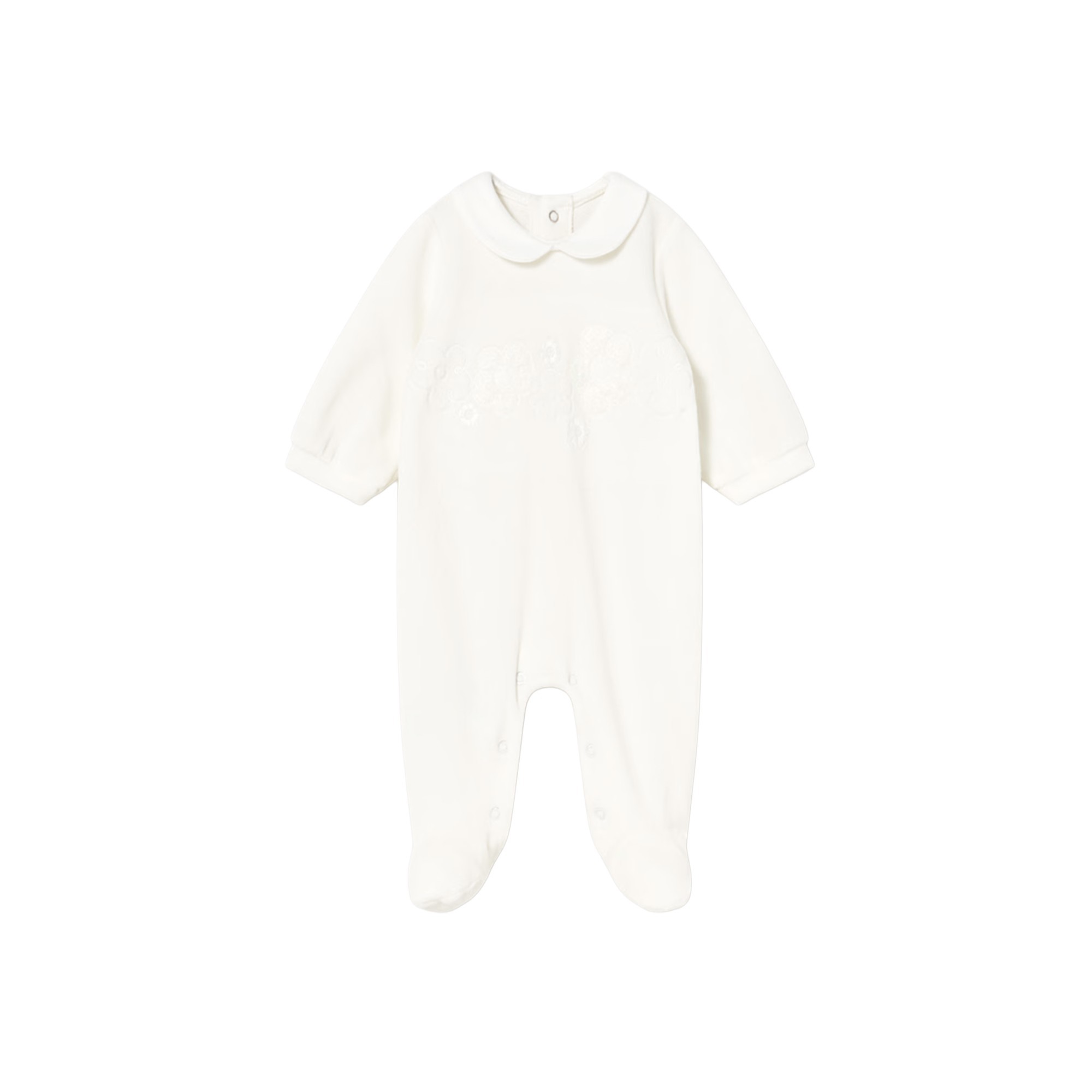 MAYORAL NEWBORN Tutina bianca in ciniglia neonata