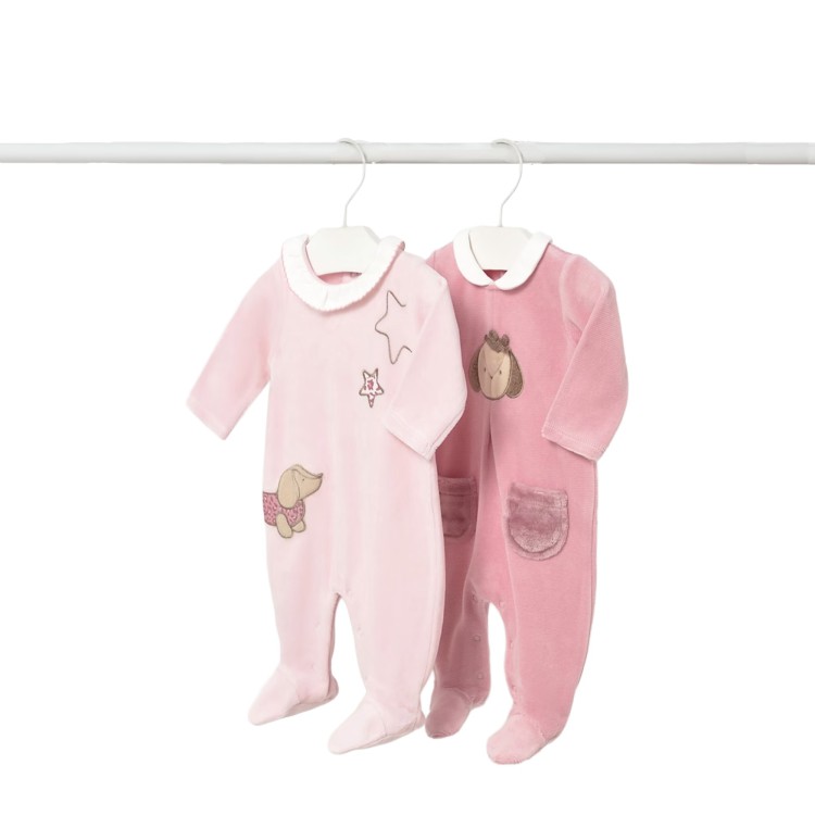 MAYORAL NEWBORN Set 2 tutine in ciniglia rosa neonata