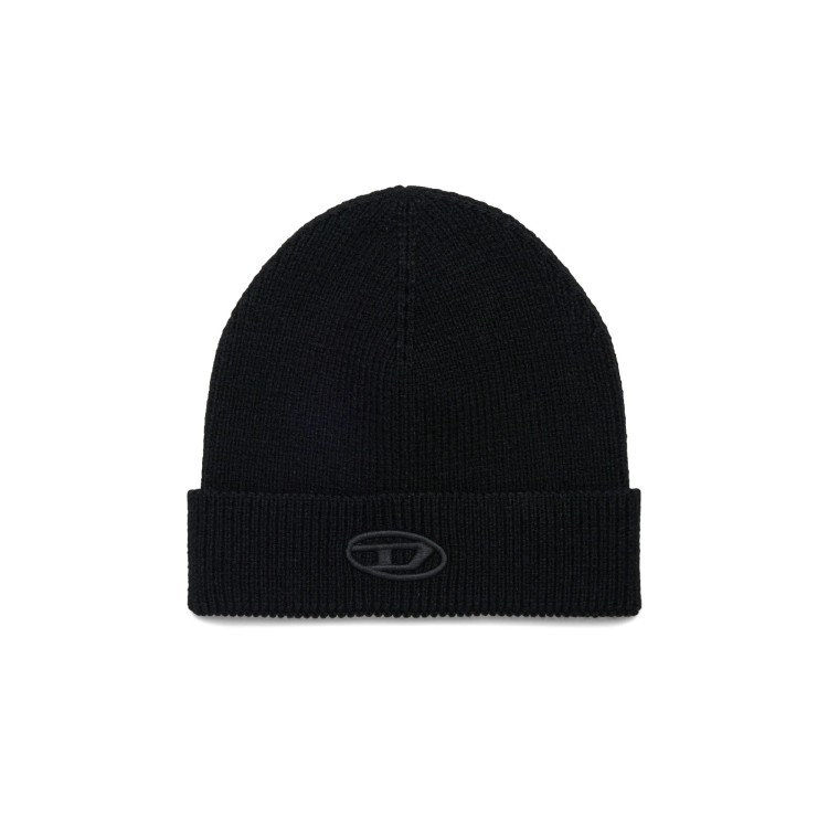DIESEL Berretto nero K-Coder logo bambini