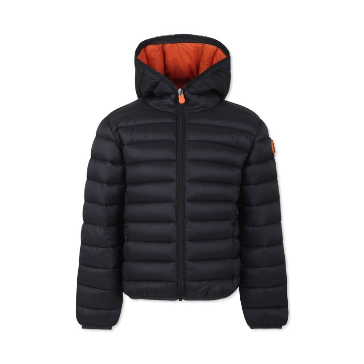 SAVE THE DUCK Piumino Dony nero con cappuccio bambino