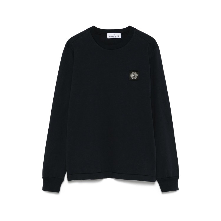 STONE ISLAND T-shirt blu navy manica lunga bambini