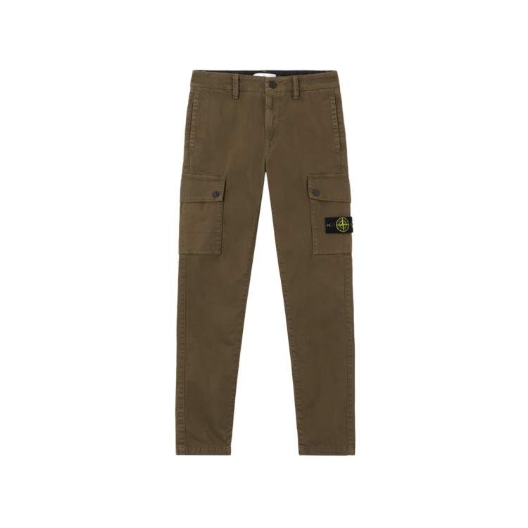 STONE ISLAND Pantaloni verde militare cargo bambino