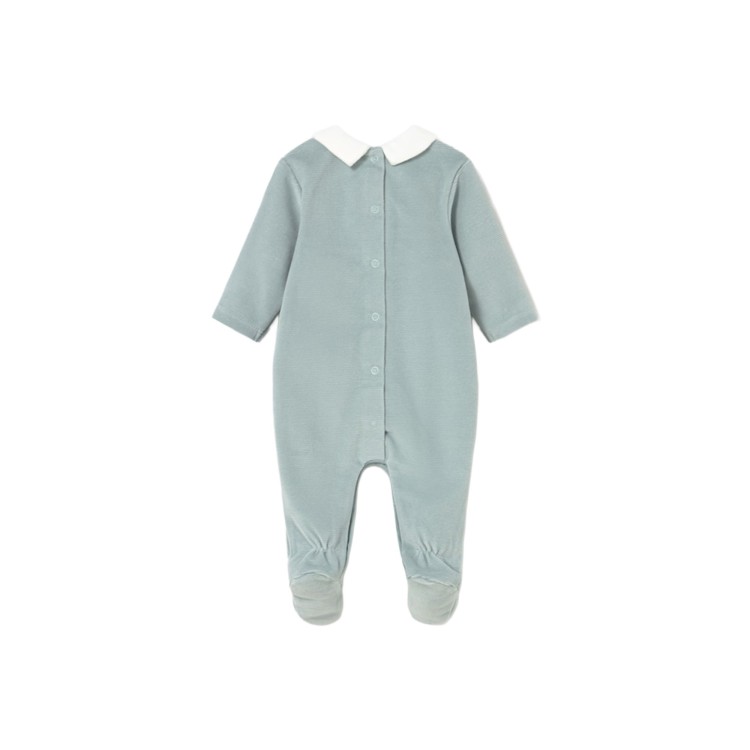 MAYORAL NEWBORN Tutina verde acqua in ciniglia neonato