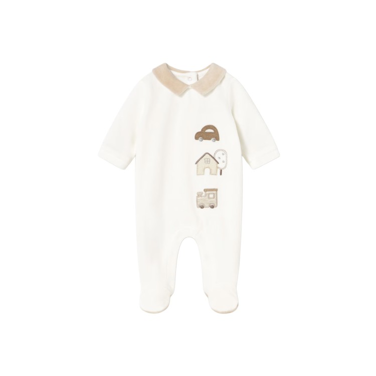 MAYORAL NEWBORN Tutina bianca in ciniglia neonato