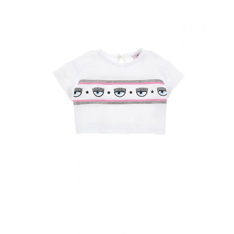CHIARA FERRAGNI T-shirt bianca neonata