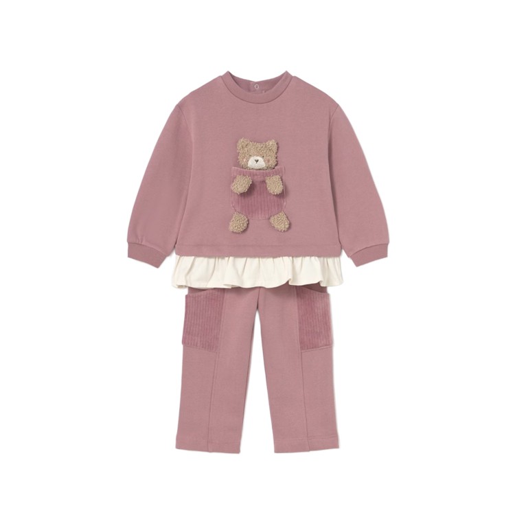 MAYORAL Tuta rosa con orsetto neonata