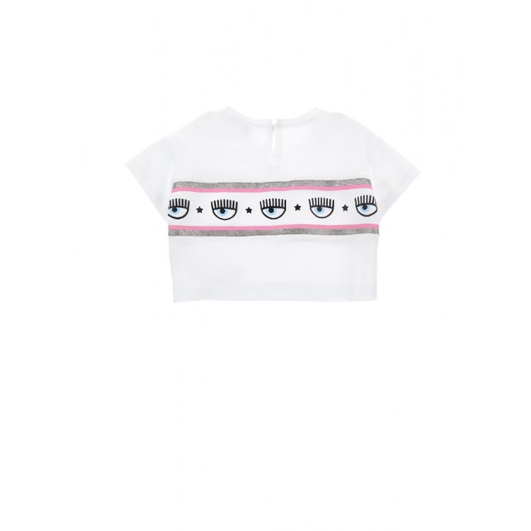CHIARA FERRAGNI T-shirt bianca neonata
