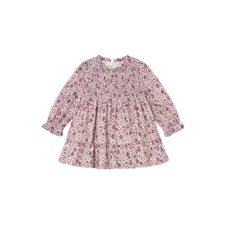 MAYORAL Abito rosa con fiori in velluto neonata