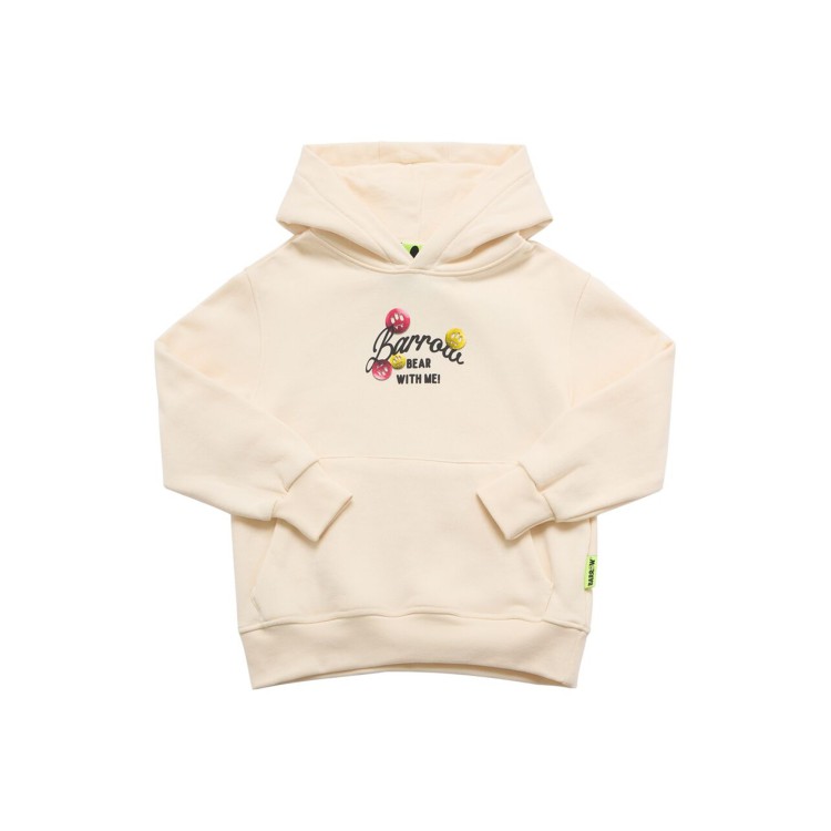 BARROW Felpa crema con cappuccio e perle bambina