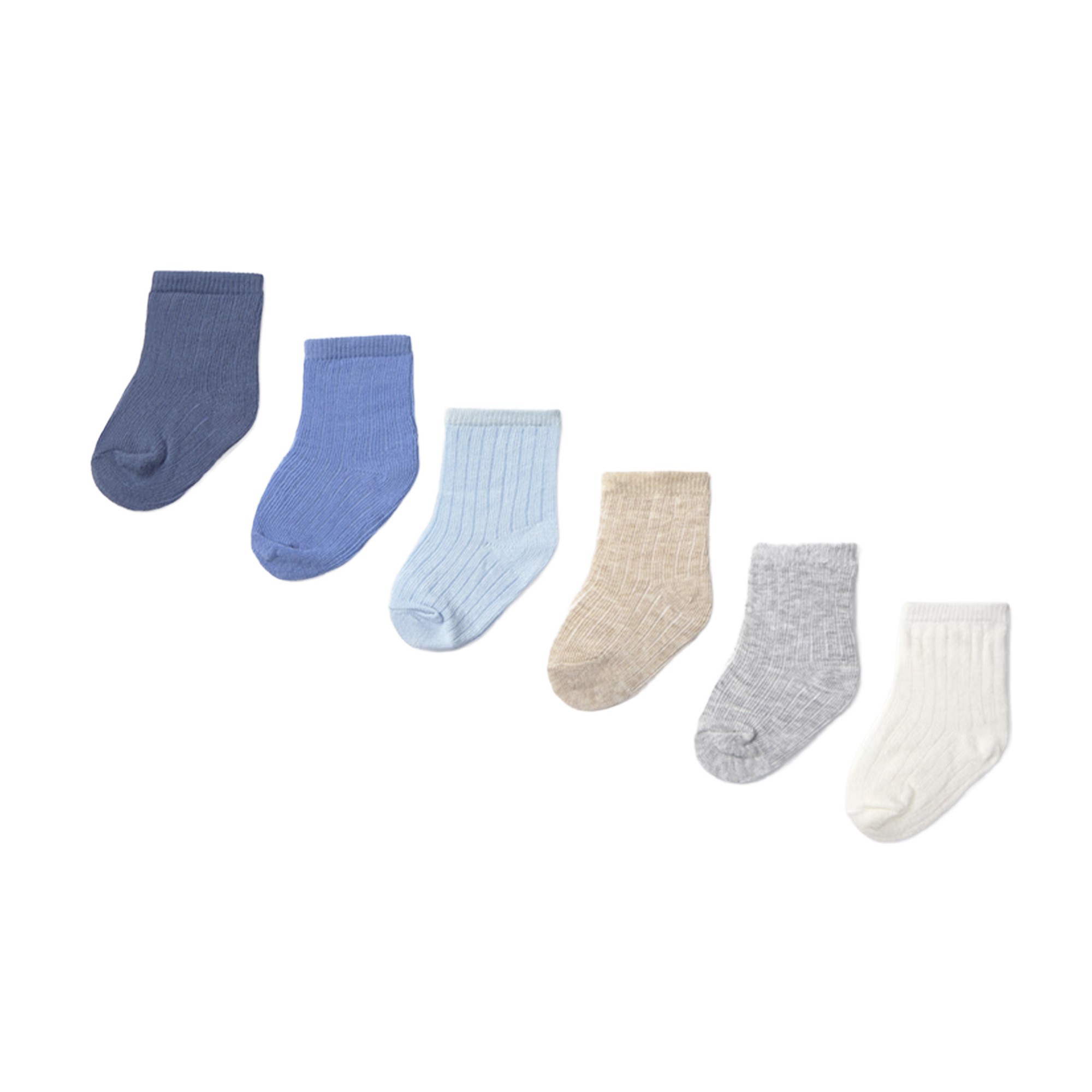 MAYORAL NEWBORN Set 6 calze neutre e azzurre neonato