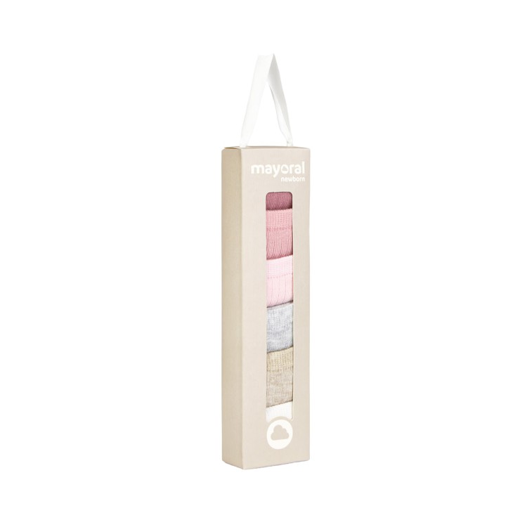 MAYORAL NEWBORN Set 6 calze neutre e rosa neonata