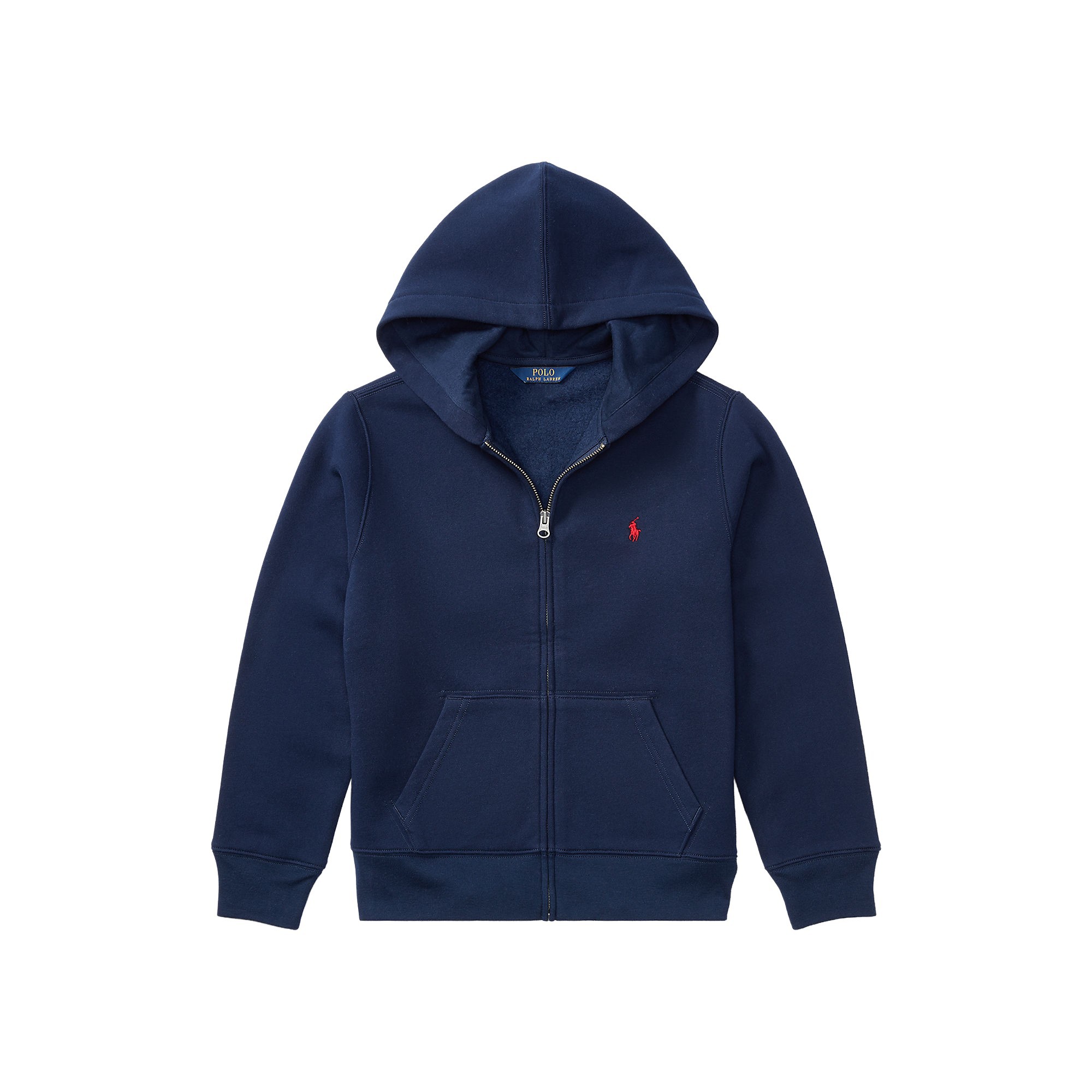 RALPH LAUREN Felpa navy full-zip con cappuccio bambini