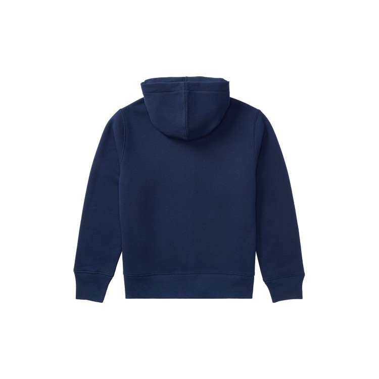 RALPH LAUREN Felpa navy full-zip con cappuccio bambini
