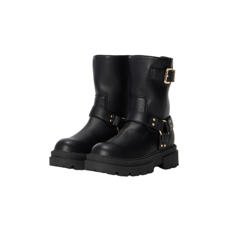 TWIN-SET Stivali neri biker con borchie bambina