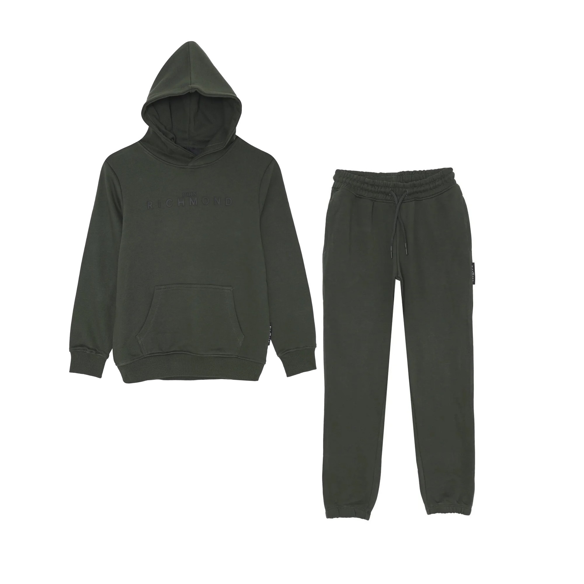 JOHN RICHMOND Tuta sportiva verde con logo nero bambini