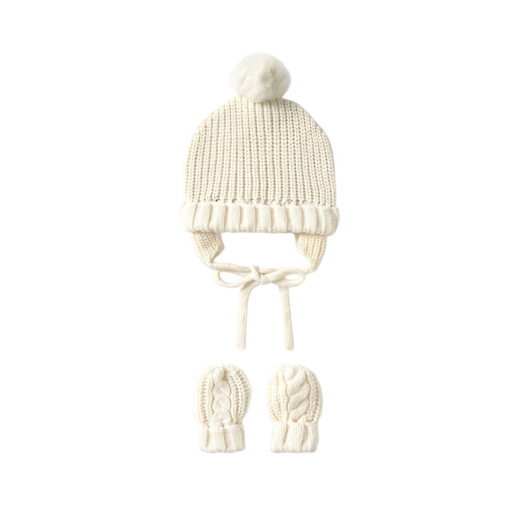 MAYORAL NEWBORN Set panna cappello e manopole neonati