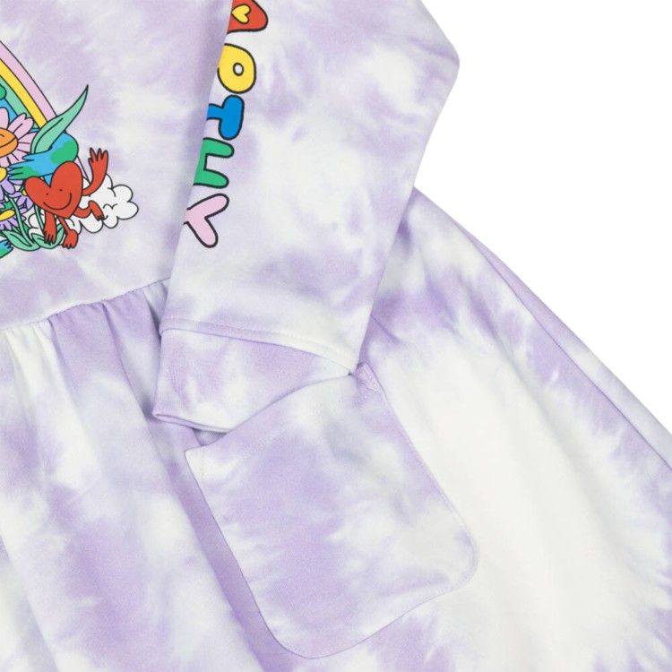 STELLA McCARTNEY Abito viola in cotone tie-dye bambina