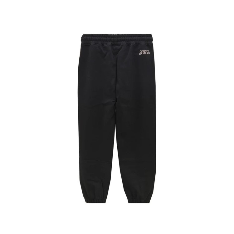 COUNTY OF MILAN Pantalone nero sportivo con logo bambino
