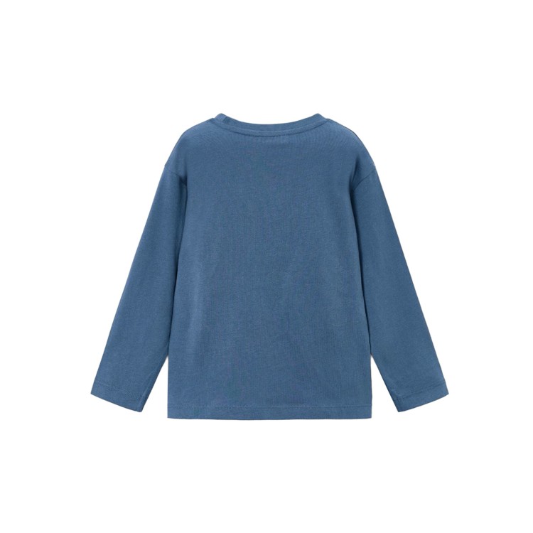 MAYORAL T-shirt azzurra a maniche lunghe con stampa bambino