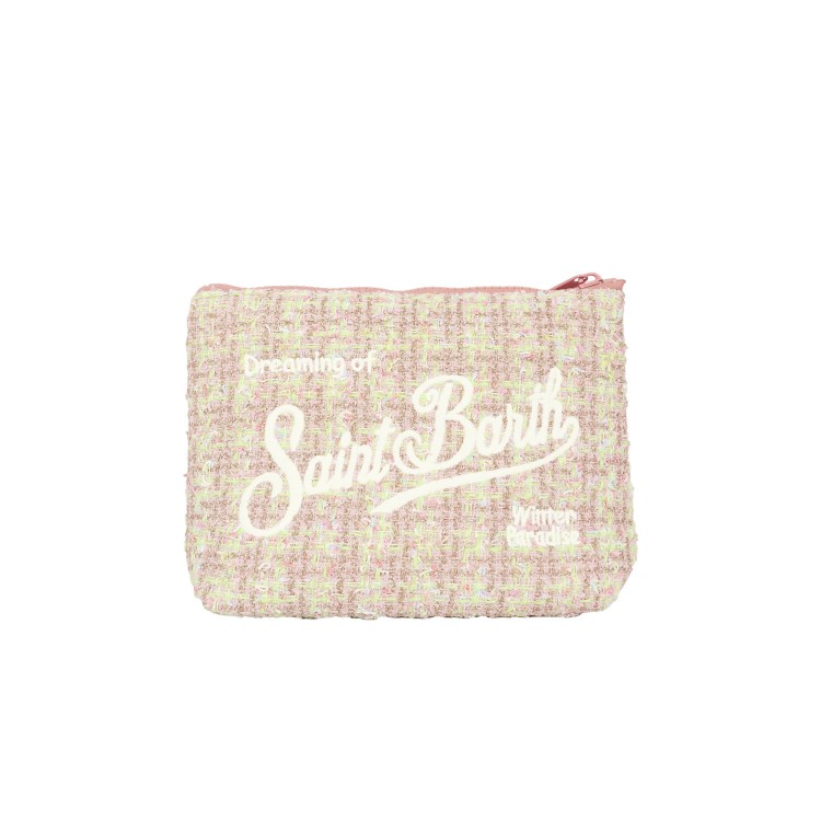 SAINT BARTH Pochette Aline rosa in tweed bambina