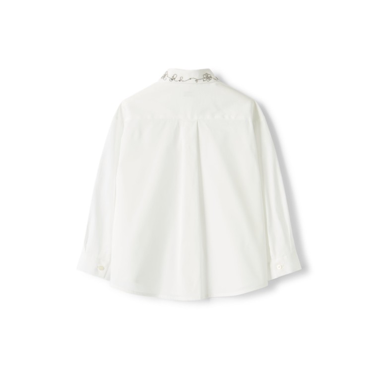 IL GUFO Camicia bianca con ricamo bambina