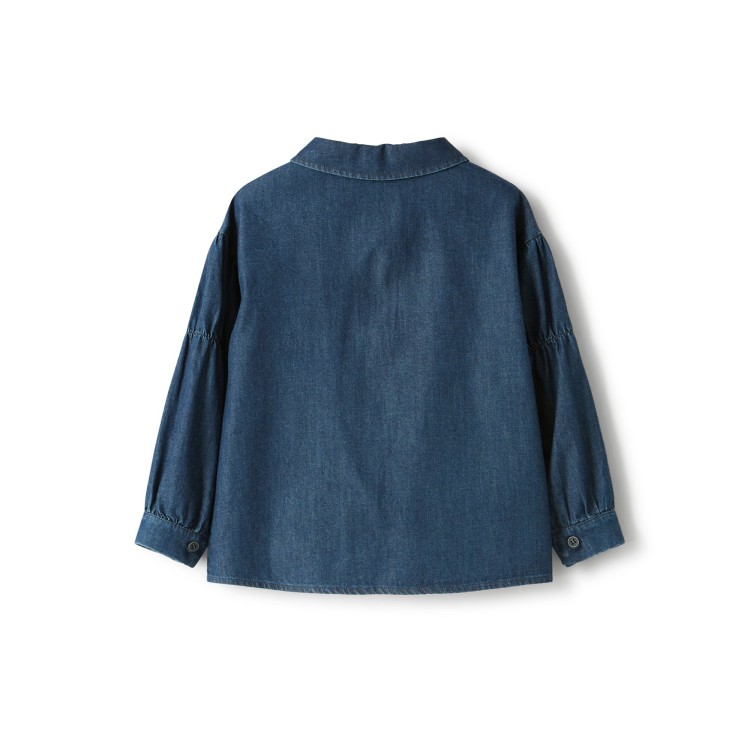 IL GUFO Camicia in denim bambina