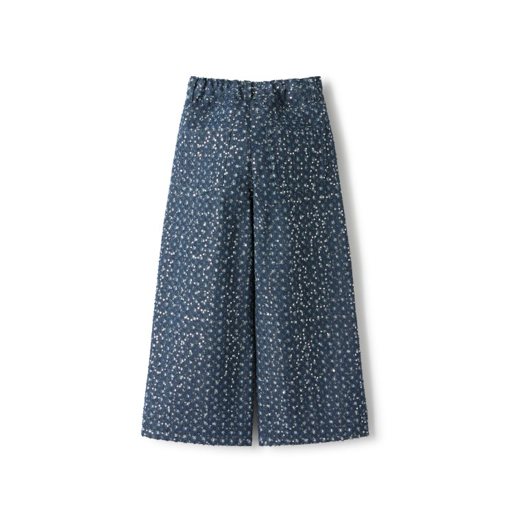 IL GUFO Jeans palazzo con paillettes bambina