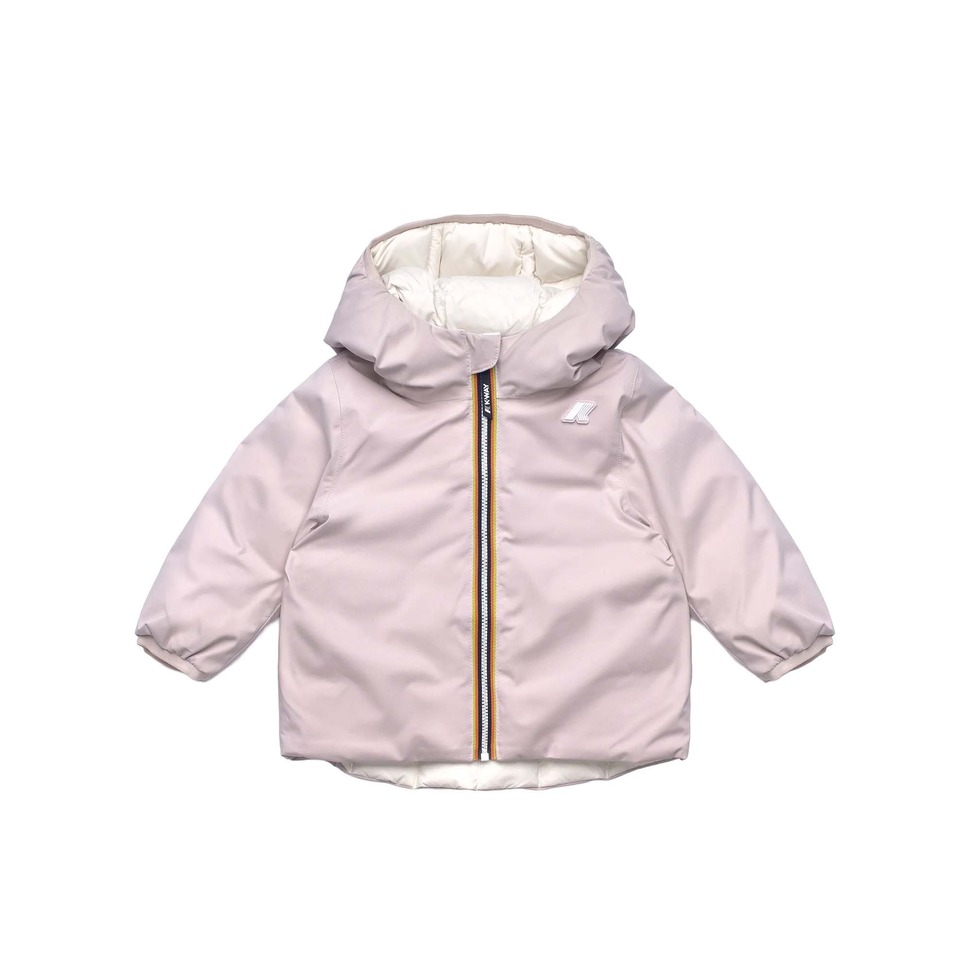 K-WAY Giacca rosa e bianca imbottita reversibile neonata