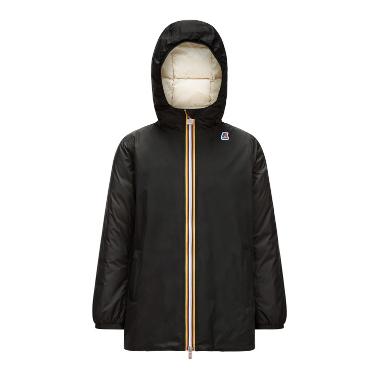 K-WAY Giacca nera lunga reversibile bambina