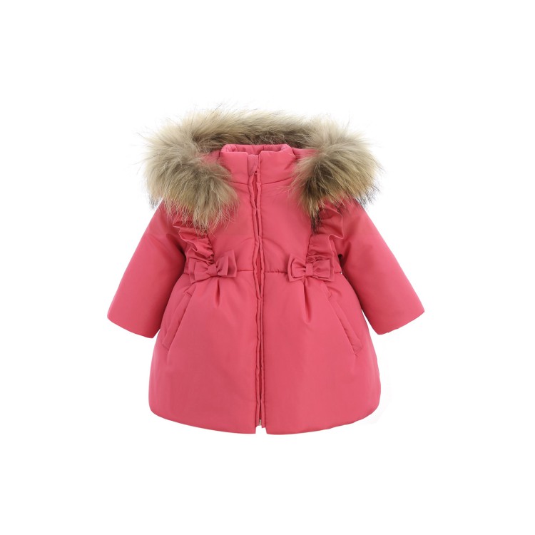 GASTONE Giubbino fucsia con cappuccio neonata