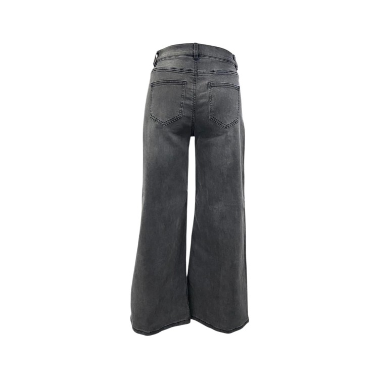 TWIN-SET Jeans grigio scuro wide leg bambina
