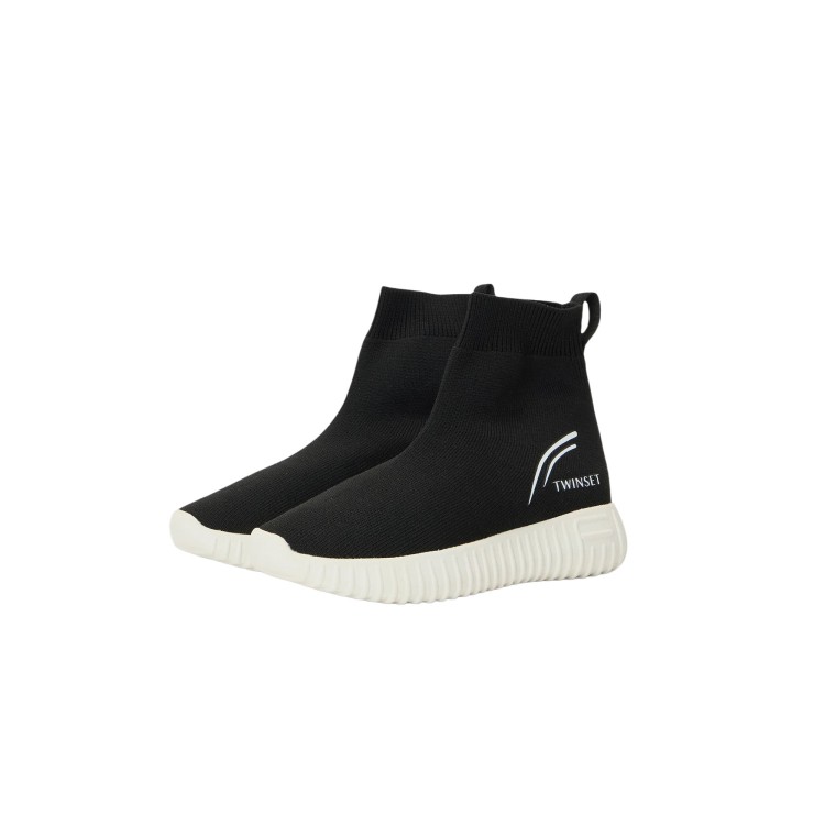 TWIN-SET Sneakers nere in tessuto bambina