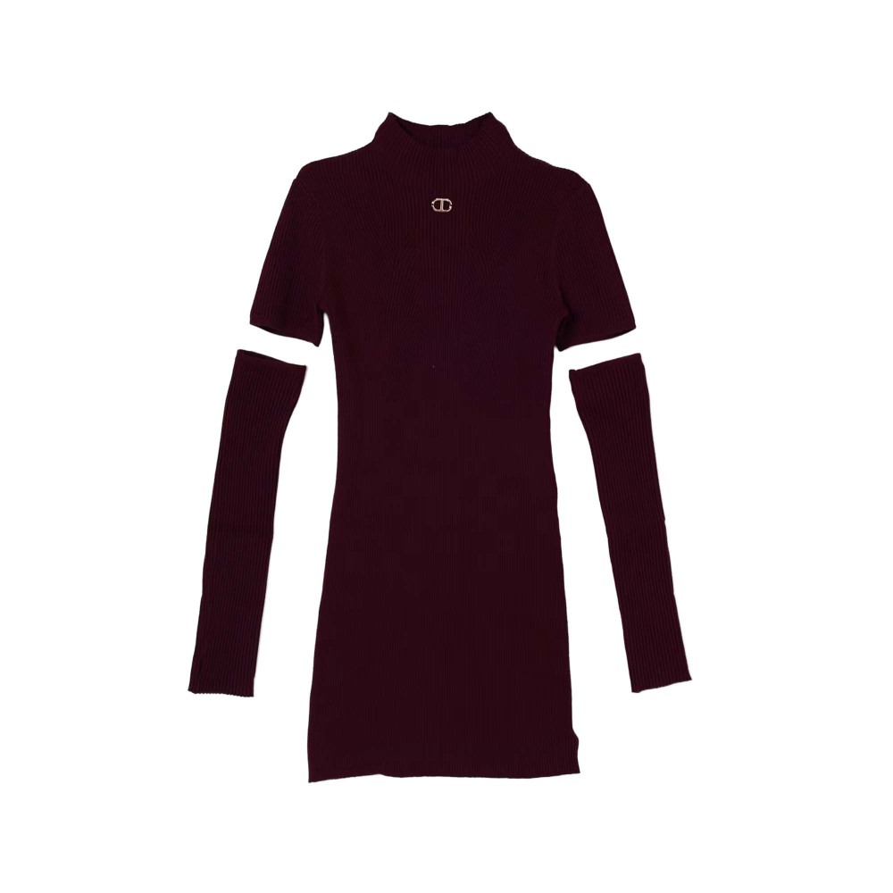 TWIN-SET Abito burgundy con...
