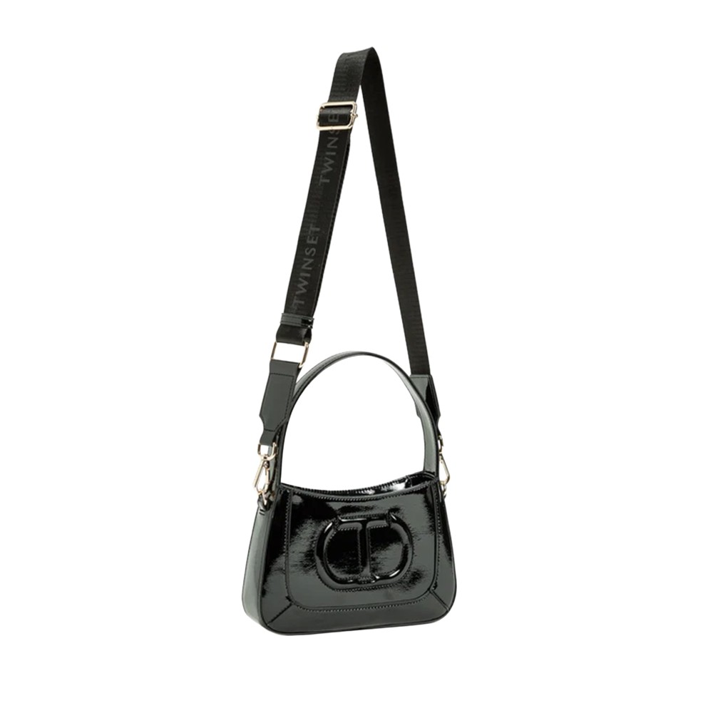 TWIN-SET Borsa nera logata...
