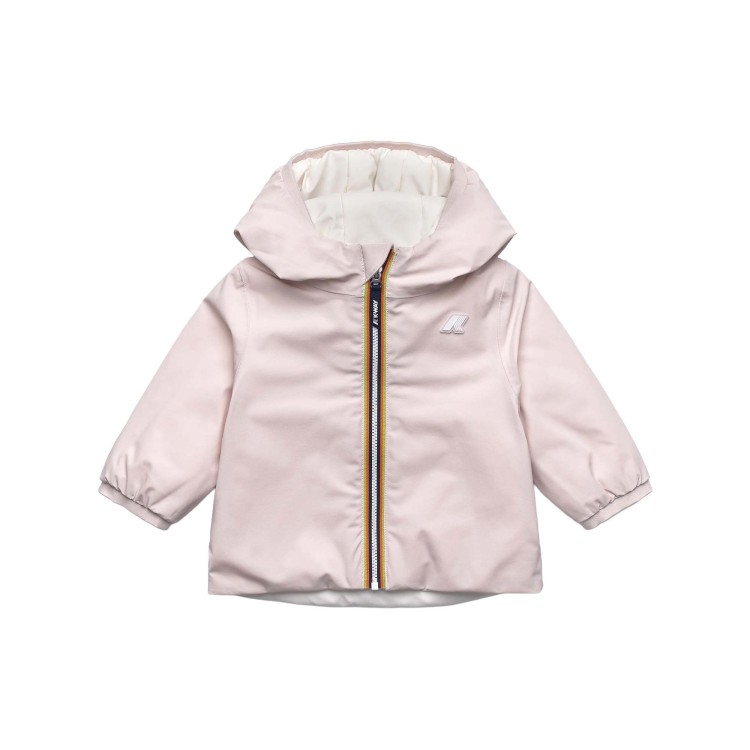 K-WAY Giacca rosa e bianca reversibile neonata
