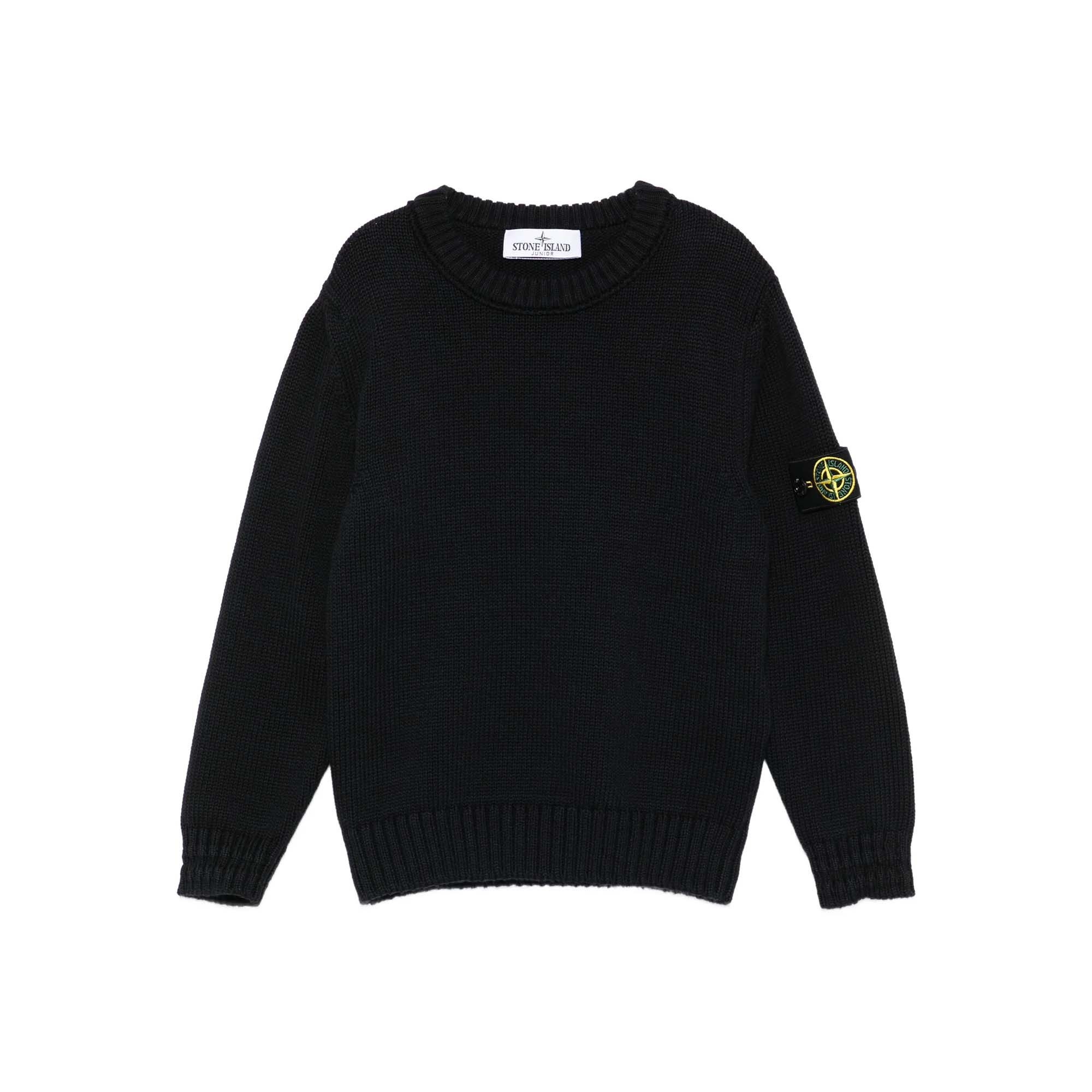 STONE ISLAND Maglione girocollo nero bambini