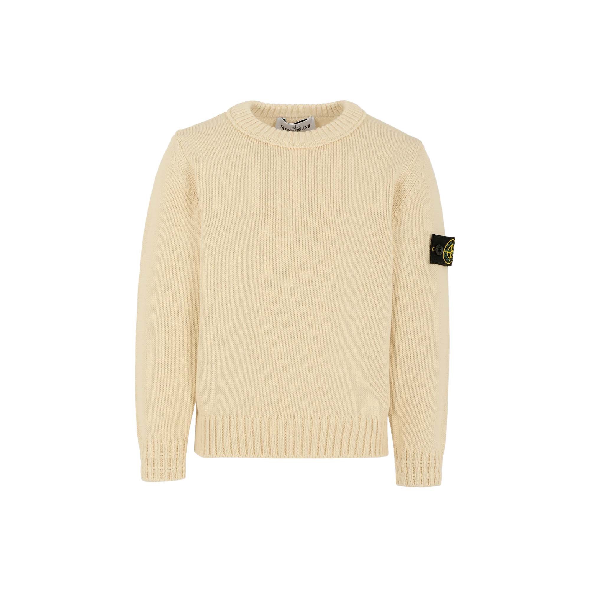 STONE ISLAND Maglione girocollo crema bambini