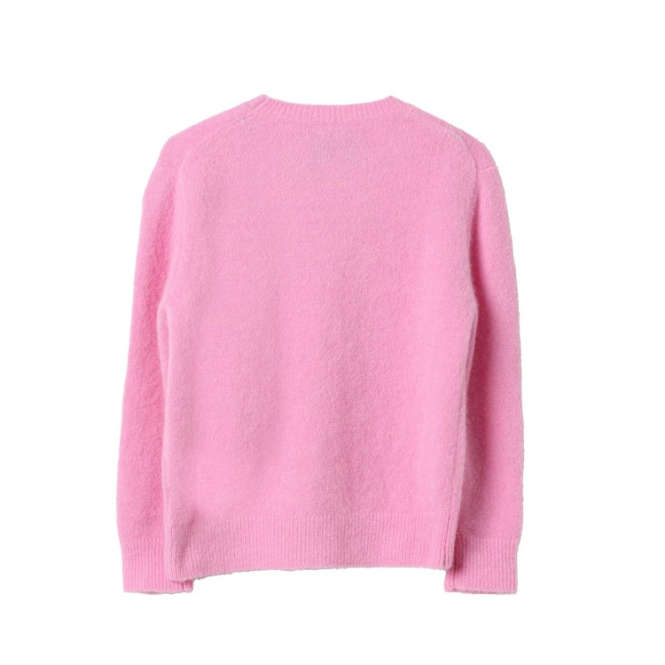 SAINT BARTH Maglione rosa in lana con logo bambina