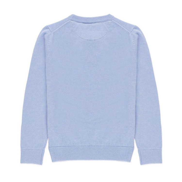 SAINT BARTH Maglione celeste con logo bambino