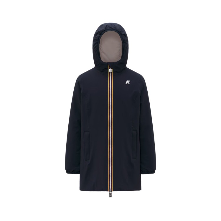 K-WAY Giacca blu e rosa lunga imbottita bambina