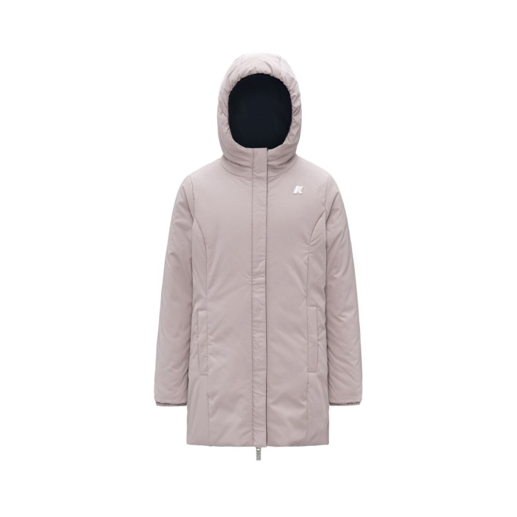 K-WAY Giacca blu e rosa lunga imbottita bambina