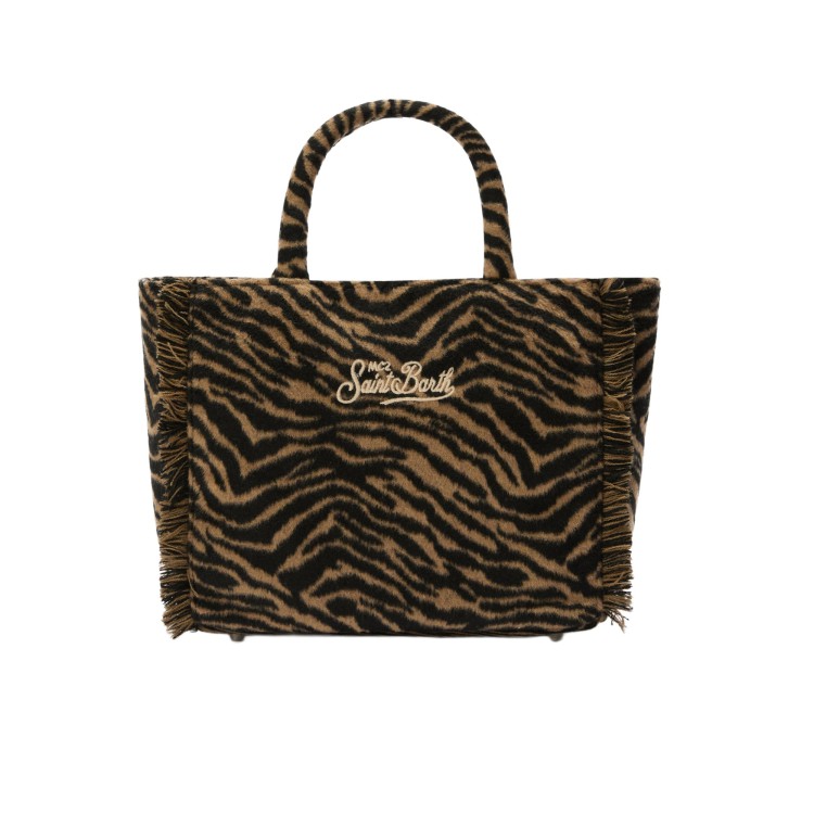 SAINT BARTH Borsa Colette zebrata misto lana bambina