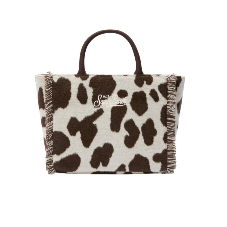 SAINT BARTH Borsa Colette motivo mucca misto lana bambina