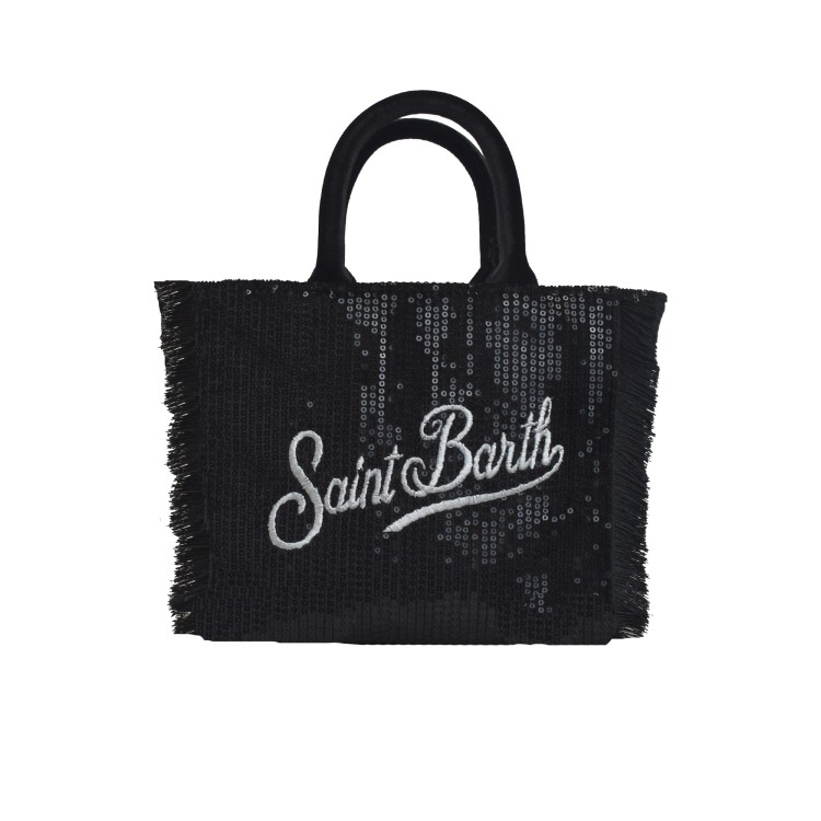 SAINT BARTH Borsa Vanity Mini nera paillettes bambina