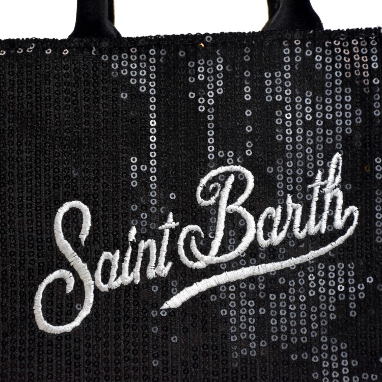 SAINT BARTH Borsa Vanity Mini nera paillettes bambina