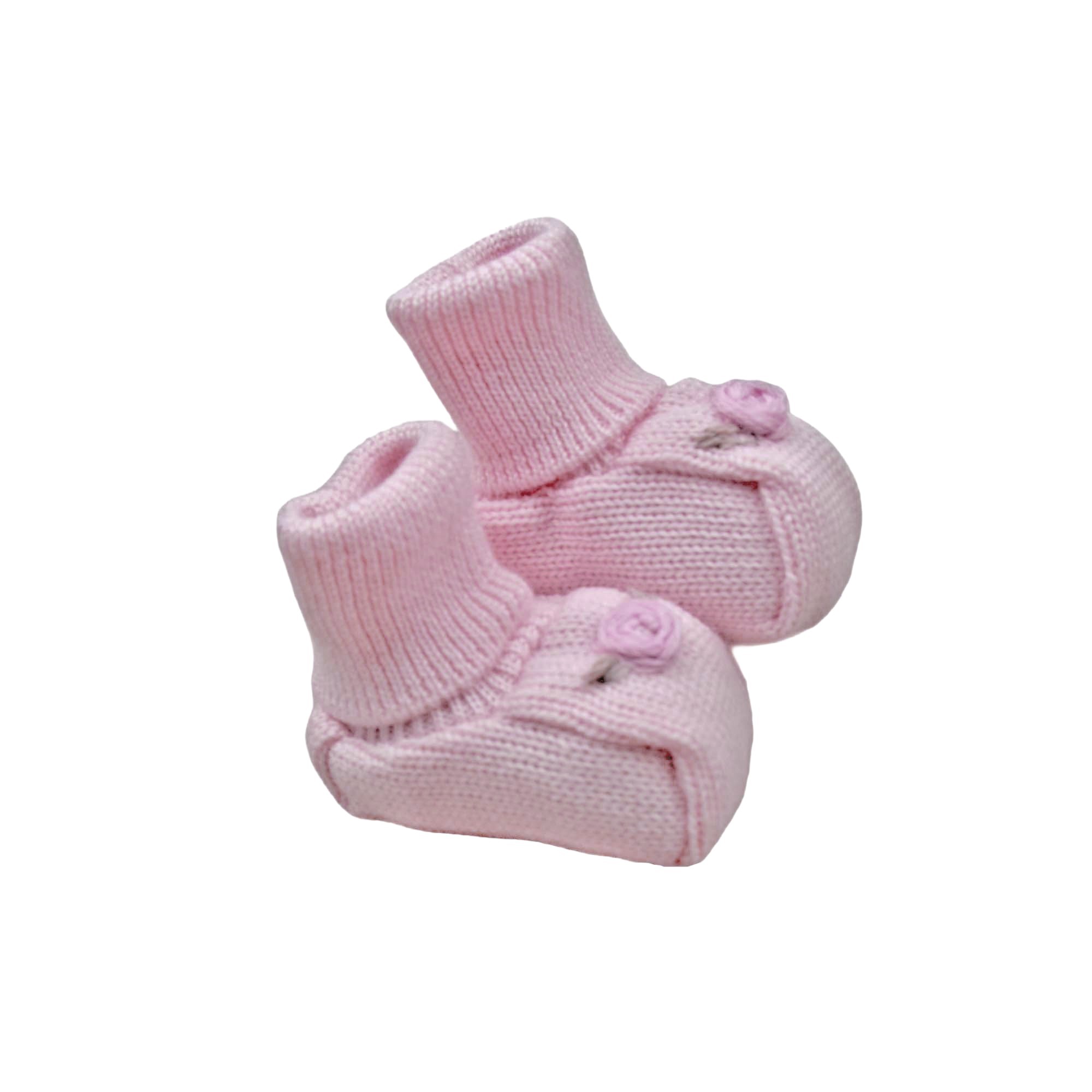 MARLU' Scarpine rosa in filo con rosa neonata