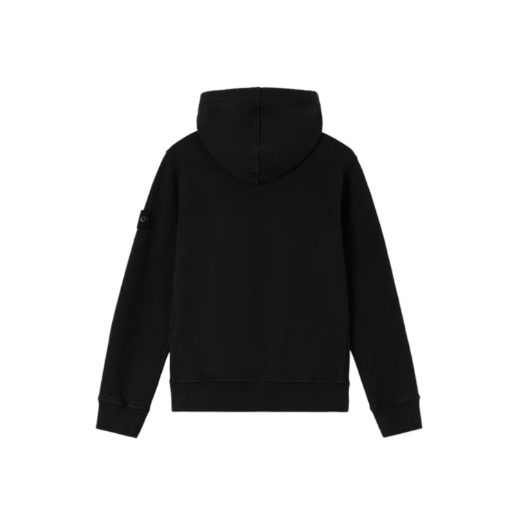 STONE ISLAND Felpa nera con cappuccio bambini