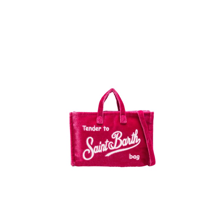 SAINT BARTH Phone bag fucsia velvet bambina