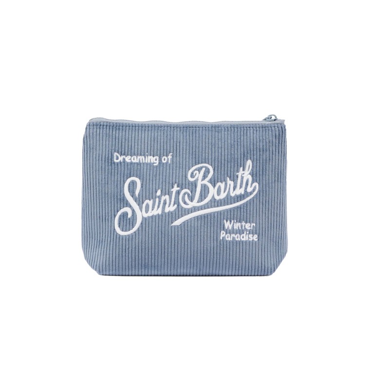 SAINT BARTH Pochette Aline a coste azzurra bambina